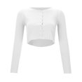 thumbnail image 4 of RMGVDSD Cardigan Sweaters For Women Long Sleeve Button Down Lightweight Ribbed Knit Tops Women's Cropped Cardigans Solid Color Casual Pullovers Jumpers /White, 4 of 8
