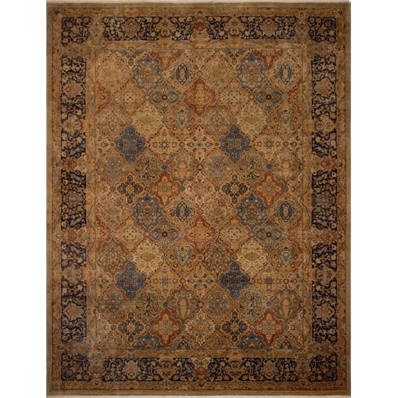 Ankara Charity Green/Navy Rug, 9'4" x 12'2"