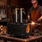 Propane Forge Kit Double Burner Square Mini Gas Forge with Base for Knife Making Blacksmithing Farrier