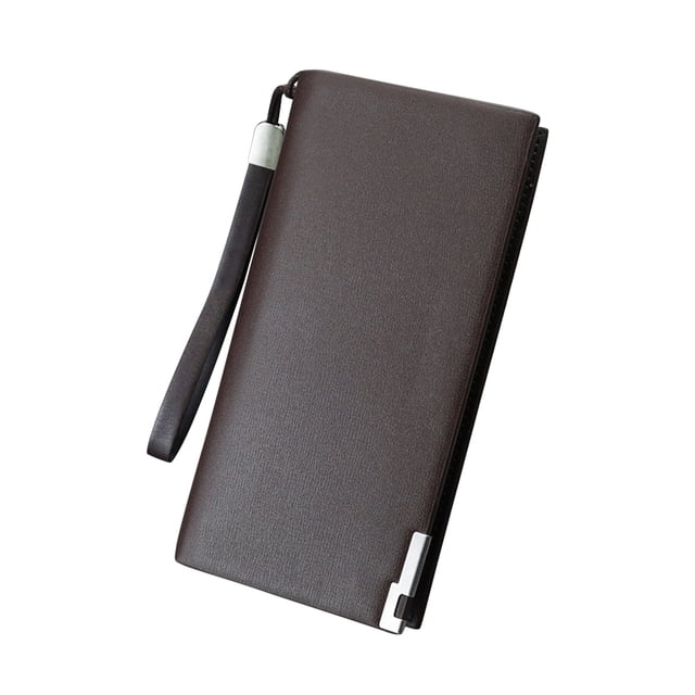 EeaseCA Long Paragraph Wallet Zippered Large Capacity Purse Multi Slots Holder Phone Storage Bag for Father Male Friends Coffee (Coffee)