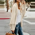 thumbnail image 5 of LoyisViDion Women Long Sleeve Knit Winter Cardigan Sweater Solid Color Coat Beige 4(Free Size), 5 of 5