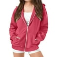 thumbnail image 2 of Babcutegg Jackets for Girls Hoodies Feather Weight Long Sleeve Kids Fall and Winter Clothes Hot Pink, 2 of 4