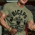thumbnail image 2 of Gymish BICEPS Don't Grow On Trees Workout T-Shirt, Funny Gym Shirts, Lifting T-Shirt, Deadlift, 2 of 6