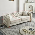 thumbnail image 2 of 86"W Luxury Modern Tufted Sofa with 2 Toss Pillows, Upholstered 3-Seater Couch for Living Room or Bedroom, Comfortable and Stylish Seating for Home or Apartment Use (Beige), 2 of 8