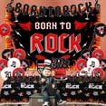 thumbnail image 3 of Rock and Roll Birthday Decorations, Born to Rock Theme Birthday Party Supplies Balloons Backdrop Tablecover Banner Cake Cupcake Toppers for Women Men Girls Boys, 3 of 7