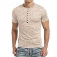 thumbnail image 6 of HAOMEILI Men's Casual Stretchy Slim Fit Short Sleeve Henley Shirt, 6 of 6