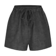 thumbnail image 5 of TAGOLD Womens Summer Shorts Denim Look Double Pocket Stretchy Fitness Casual Legging Style Shorts, 5 of 5