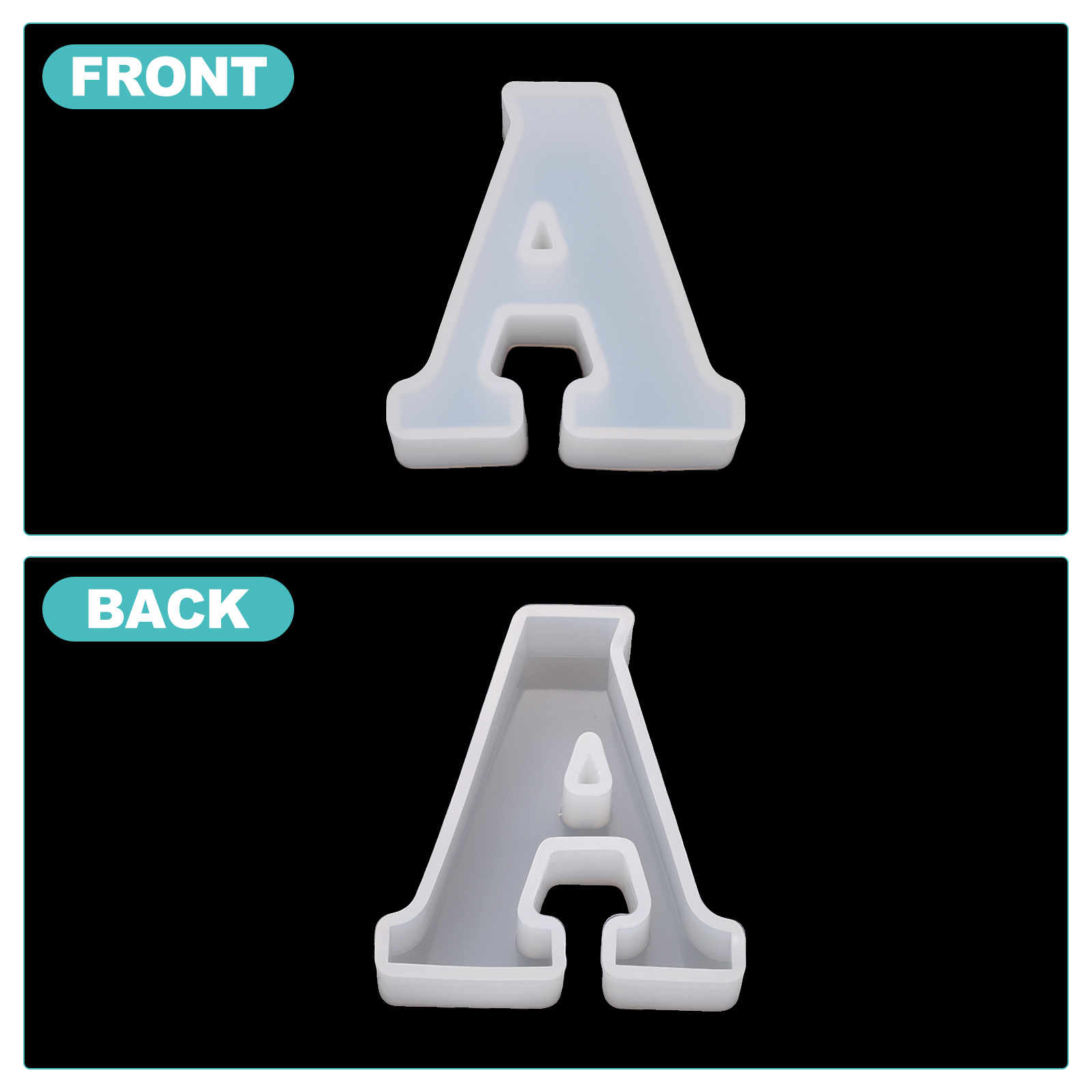 26packs Large Letter Resin Molding 2.5" A to Z Capital English Alphabet Silicone Mould
