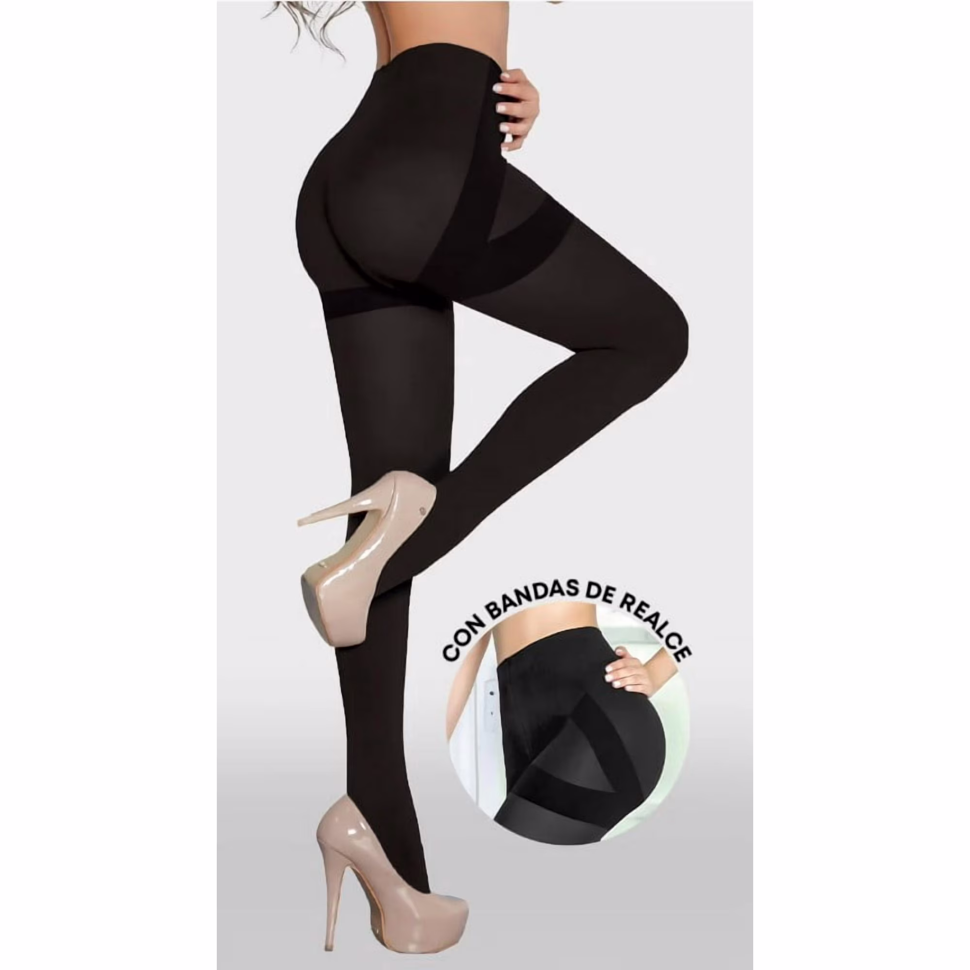 Stagmi Women Push-Up Extra Lifting Perfect Support Colombian Black Shaper Pantyhose Size Small/Medium
