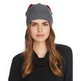 thumbnail image 3 of Helene Berman Bonnets en Tricot pour Femmes Gris/rouge, Taille Unique, 3 of 3