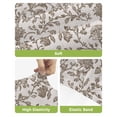 thumbnail image 4 of Farmhouse Brown Bar Stool Covers Set of 4, Vintage Flower Leaf Botanical Plant Stretch Washable Bar Chair Covers with Backs, Removable Pub Counter Height Chair Cover for Kitchen Dining Room Cafe, 4 of 7