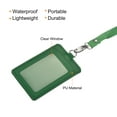 thumbnail image 3 of Uxcell Badge Holder 11x7.4cm Vertical PU ID Card Holder with Rivet Detachable Neck Lanyard Green, 3 of 6