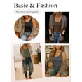 thumbnail image 3 of Anygrew Women Thermal Underwear Shirts With Built In Bra Sleeveless Slim Fit Tops Basic Thermal Tee, 3 of 5