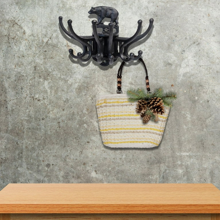 Decorative Rustic Coat Hooks with Black Bear Accent Free