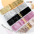 thumbnail image 5 of Sequin Elastic Wide Belts for Women Sparkly Glitter Stretch Disco Belt for Dresses 70s 80s Costume Party, 5 of 9