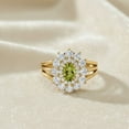 thumbnail image 3 of Mooneye 4.03 Ctw Oval Natural Peridot 925 Sterling Silver Gold Vermeil Solitaire Women Gifts Ring, 3 of 6