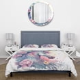 thumbnail image 3 of Designart "Whimsical Unicorn in Pastel Florals III" Animals Horse Bedding Covert Set - Horse White Animals Bed Set With 2 Shams, 3 of 6