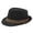 Black, variant on Unisex Felt Fedora Hat for Men Women, Classic Short Wide Brim Trilby Dress Hat with Leather Belt Band, Lightweight Warm Winter Jazz Gangster Hat, 5 Colors