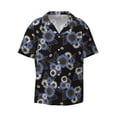 thumbnail image 2 of Lsque Sunflowers print Men's Cuban Collar Short Sleeve Shirt Summer Beachwear Casual Button Down Fashionable Vacation Leisure Shirt-4X-Large, 2 of 7