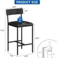 thumbnail image 2 of Set of 2 bar stools - pu forrado counter height bar stools con footrest y back para kitchen island, apartment, o counter bar - easy to assemble - negra, 2 of 6