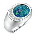 thumbnail image 3 of RYLOS Men's Designer Ring: 14K White Gold with Mosaic Opal and Diamonds - Gold Rings for Men  Size 12, 3 of 6