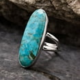 thumbnail image 5 of Blue Turquoise Ring Sterling 925 Silver Ring Statement Ring Daily Wear Ring Unique Gemstone Ring Antique Ring Ring for Anniversary ||Ali Baba Jewellery, 5 of 5