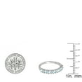 thumbnail image 3 of Dazzlingrock Collection Round Aquamarine & White Diamond Bridal Anniversary Wedding Band for Women (0.12 ctw, Color I-J, Clarity I1-I2) in 18K White Gold, Size 4, 3 of 4