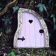 thumbnail image 2 of Fairy Door for Trees, Curved Irregular Carved Wooden Fairy Door Ornament, Miniature Fairy Garden Outdoor Decor Accessories, Fairy Elf Door Ornaments Fairy Tale Courtyard Miniature Scene Decoration, 2 of 5