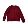 thumbnail image 3 of enyan Girls Knit Cardigan Sweater Button Down Long Sleeve Kids Toddler School Uniform Fall Jacket(Wine,0-1 Years), 3 of 5