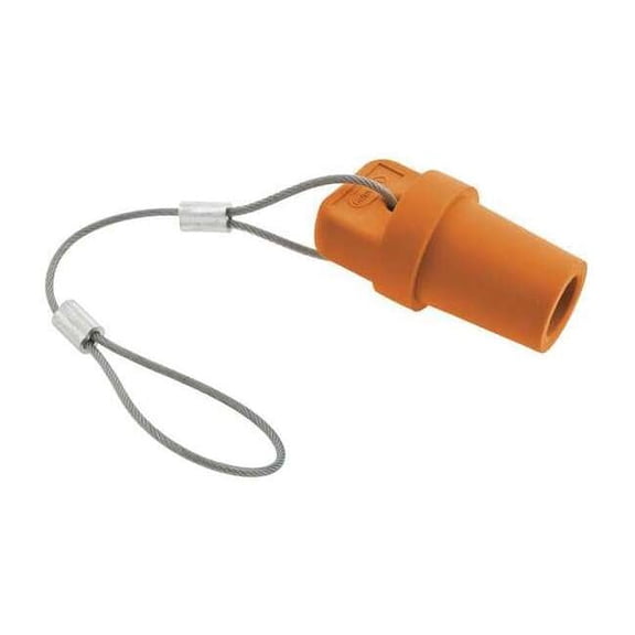 Hubbell Wiring Device-Kellems Single Pole Connector Cover,Male,Orange HBLMCAPO
