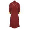 thumbnail image 2 of iiniim Mens Friar Medieval Renaissance Priest Long Robe Church Worship Halloween Party Cosplay Costume Red L, 2 of 4