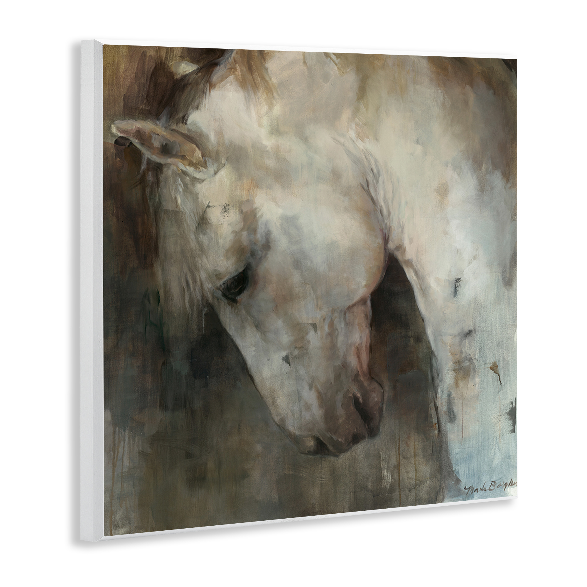 Stupell Industries Rustic Horse Portrait Animals & Insects Painting Unframed Art Print Wall Art, 12 x 12