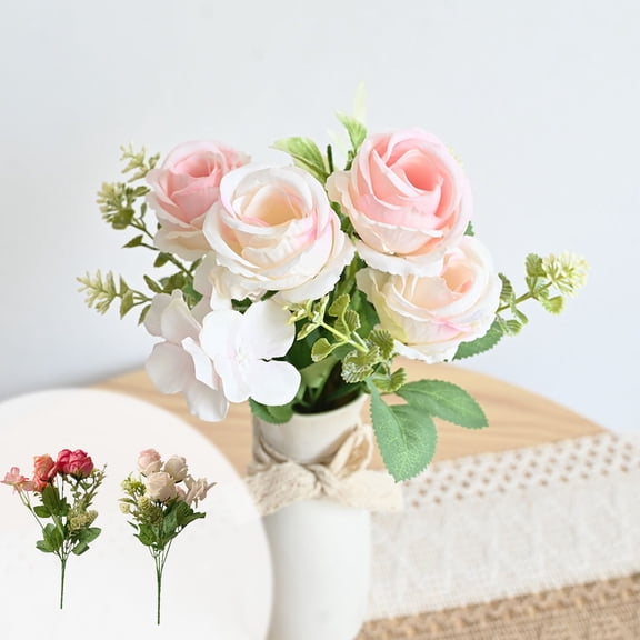 sruoe Artificial Flowers, Fake Flower, Artificial Floral Stems, Outdoor Artificial Flower, Artificial Flowers and Plant, Small Bouquet Faux Flower Arrangements for Home Furnishings Hotel Indoor