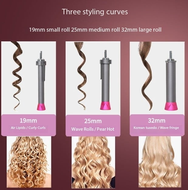 Ceramic-Coated 3-in-1 Auto Curling Wand with Interchangeable Barrels