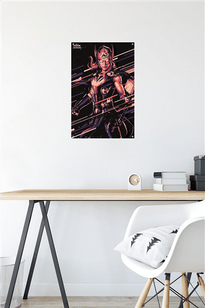 Marvel Thor: Love and Thunder - Mighty Thor Wall Poster with Push Pins, 14.725" x 22.375"