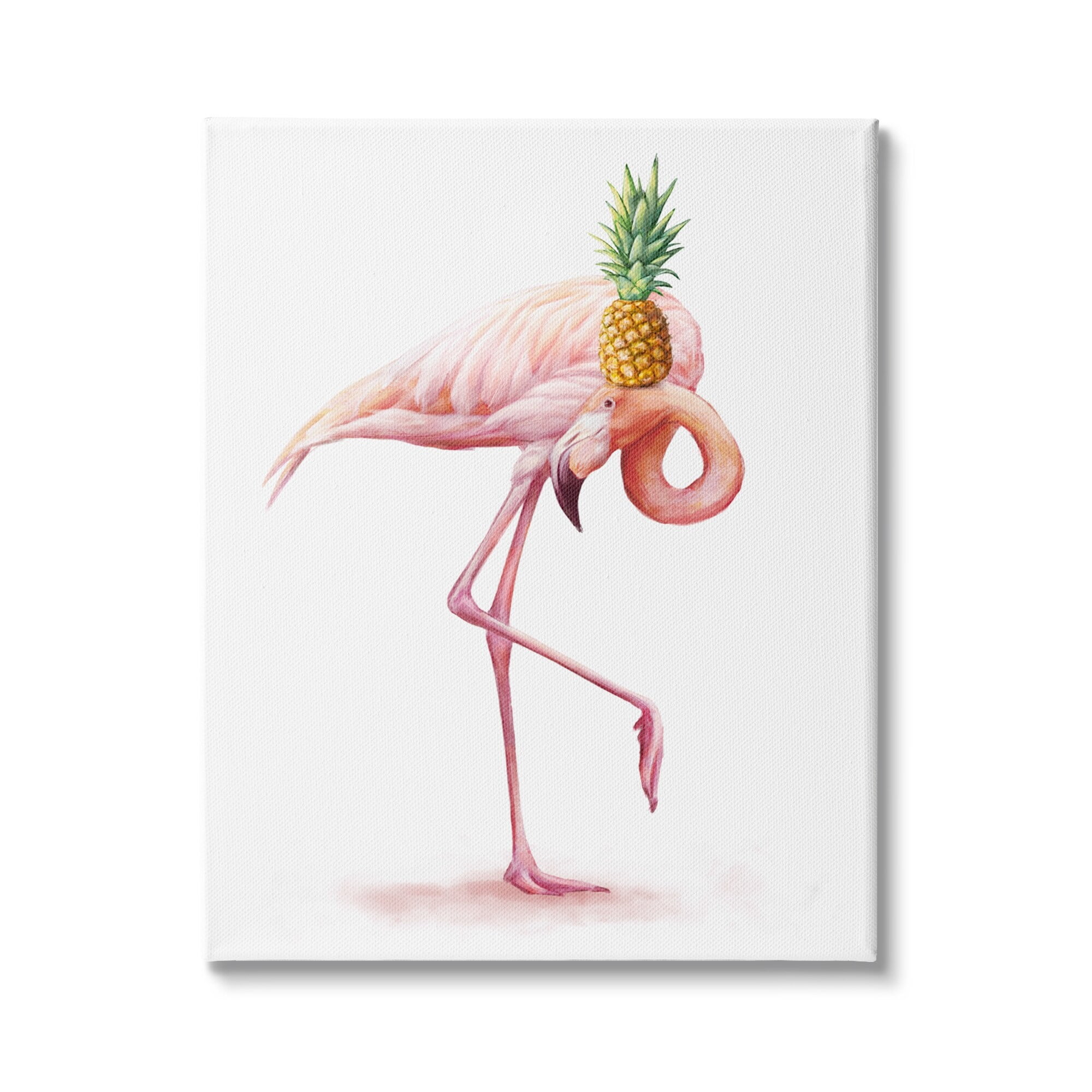 Stupell Industries Tropical Pineapple Pink Flamingo Bird Funny Fruit Animal, 30 x 40, Design by Ziwei Li
