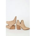 thumbnail image 5 of Steve Madden Alyse Tan Side Cut Block Heel Pointed Toe Fashion Leather Booties (Tan, 8.5), 5 of 9