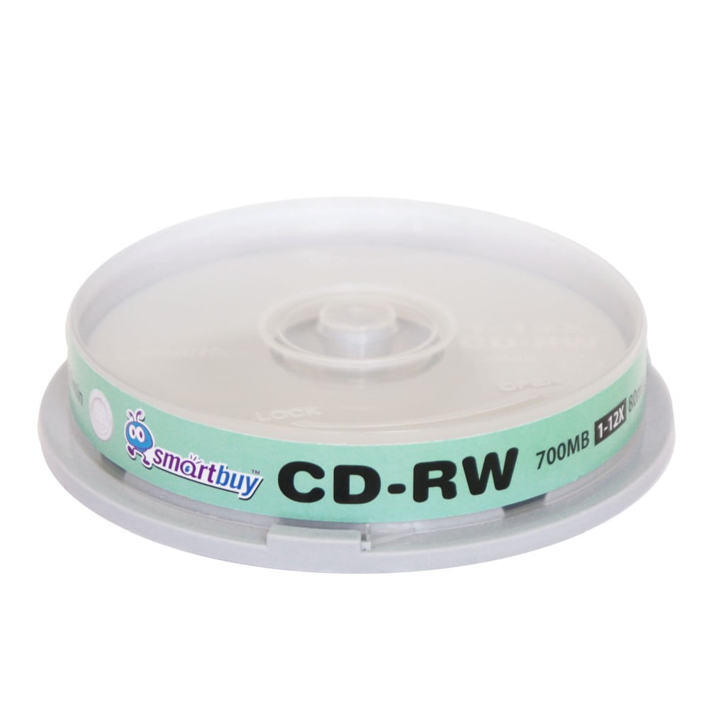 10 Pack Smartbuy CD-RW 1-12X 700MB/80Min High Speed Logo Rewritable Blank Data Media Disc