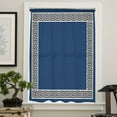 thumbnail image 4 of Navy Blue Semi Sheer Curtains Drapes for Living Room,Bedroom,French Doors Window 45 Inches Long,Black Modern Geometric Abstract Art Aesthetics Rod Pocket Chiffon Curtain Drapery Voile Drape Panel, 4 of 6