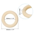 thumbnail image 2 of Uxcell 45mm Unfinished Wooden Rings, 10 Pack Natural Solid Circle Rings DIY Craft Unfinished Wooden Rings, Wood Color, 2 of 6