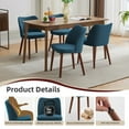 thumbnail image 3 of Dining Chairs Set of 2,Linen Upholstered Dining Chair with Wood Legs,Wingback Kitchen Chairs,Modern Mid Century Fabric Tufted Dining Chair for Living Room, Bedroom, 3 of 9