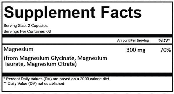 Frontline Formulations MG+ Magnesium Support, Dietary Supplement Capsules, 60 Servings
