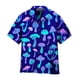 thumbnail image 2 of Camisa de manga corta con cuello abatible y botones para hombre, personalizada, de verano, con estampado 3D de setas de colores, para vacaciones, playa, 2024, 2 of 5