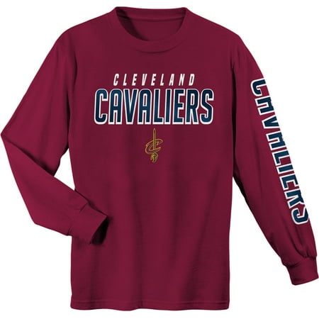 Adidas Cleveland Cavaliers Light - Youth Wine Cleveland Cavaliers Team Wordmark Long Sleeve T-Shirt