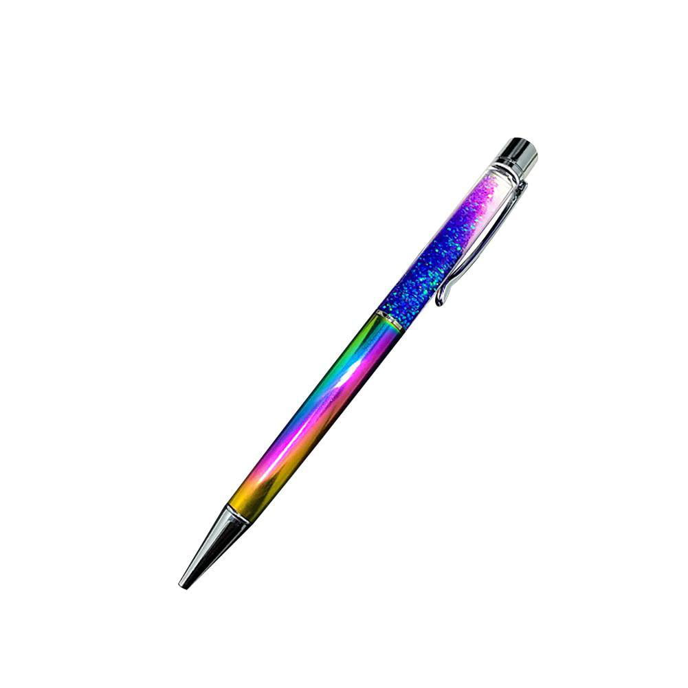 Rainbow Crystal White Ballpoint Pens Black Ink With FREE Refill Free Post! 