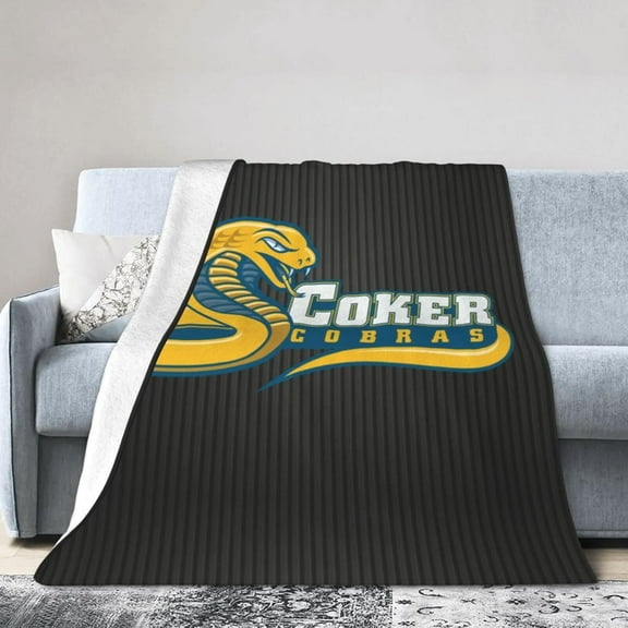 Coker University Logo Fleece Blanket, Very Soft Microfiber Flannel Blanket for Couch Warm and Cozy for All Seasons