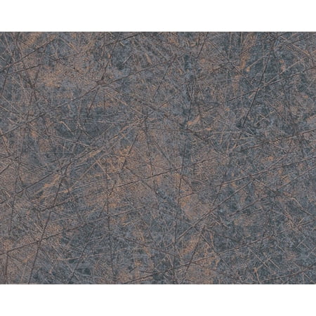 Concord Wallcoverings Modern Textured Wallpaper Graphics, Vinyl Accent Wall, Black, Copper, Grey, Metallic, 21 in x 33 Ft (57 sq. ft), 391775