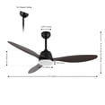 thumbnail image 3 of JONATHAN Y Audie 52" 1-Light Classic Industrial Iron/Plastic Mobile-App/Remote-Controlled 6-Speed Propeller Integrated LED Ceiling Fan, Dark Brown Wood Finish, 3 of 8