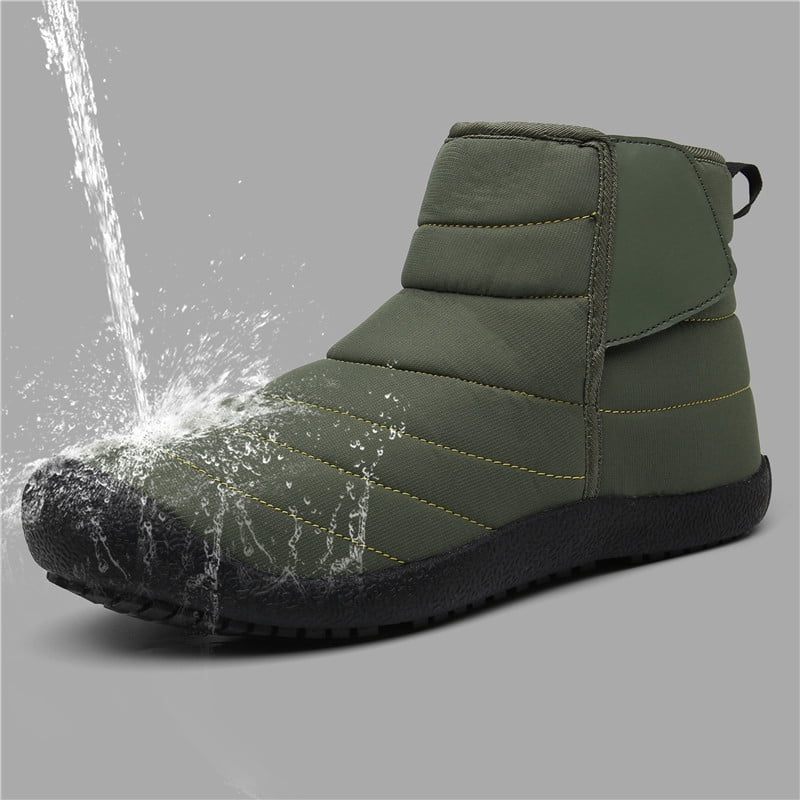 men outdoor waterproof warm lining hook loop casual ankle boots