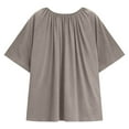 thumbnail image 4 of Bixock Women's Maternity Tops Loose Casual Short Sleeves Round Neck Maternity T-Shirt Plus Size Pregnant Top, 4 of 5